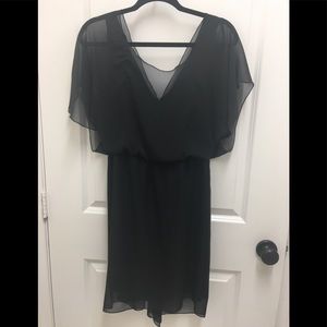 BCBGeneration Navy Blue Sheer Overlay Dress-Size 6